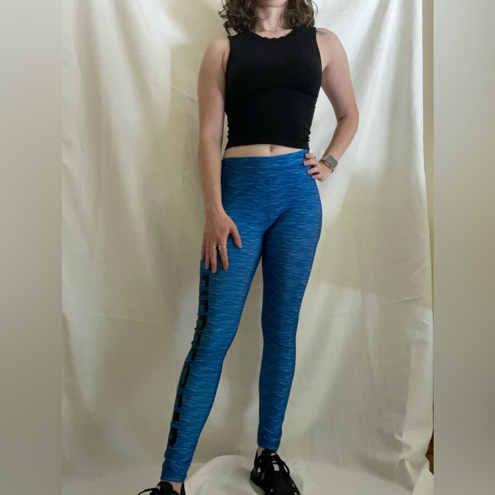 Justice “Fierce and Fab” blue leggings